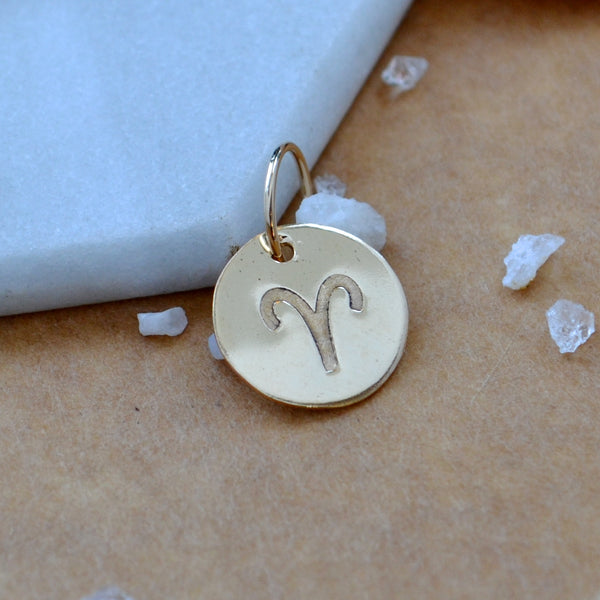 Aries charm zodiac sign charms astrology pendant zodiac charm gold filled