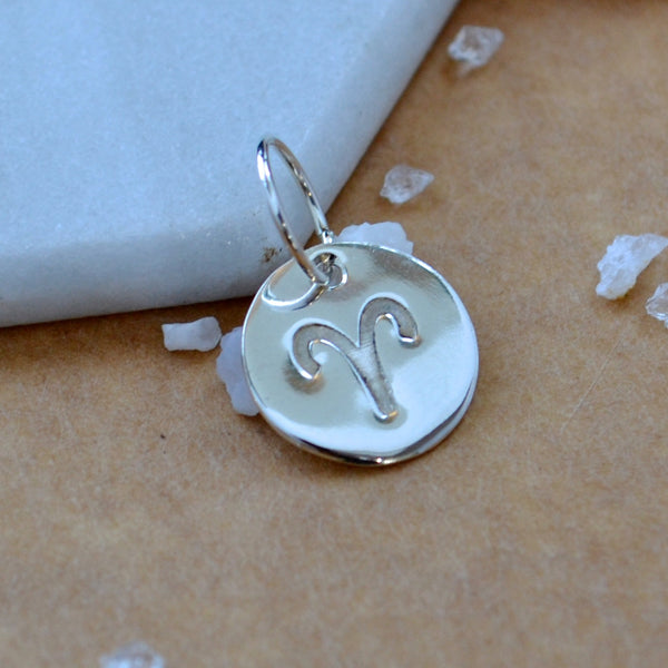 Aries charm zodiac sign charms astrology pendant zodiac charm silver
