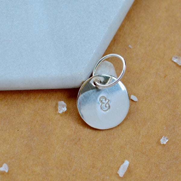 CHARM small pendants and symbol charms ampersand pendants handmade circle custom friendship charm you and me pendant simple jewelry delicate handmade charm jewelry silver charms