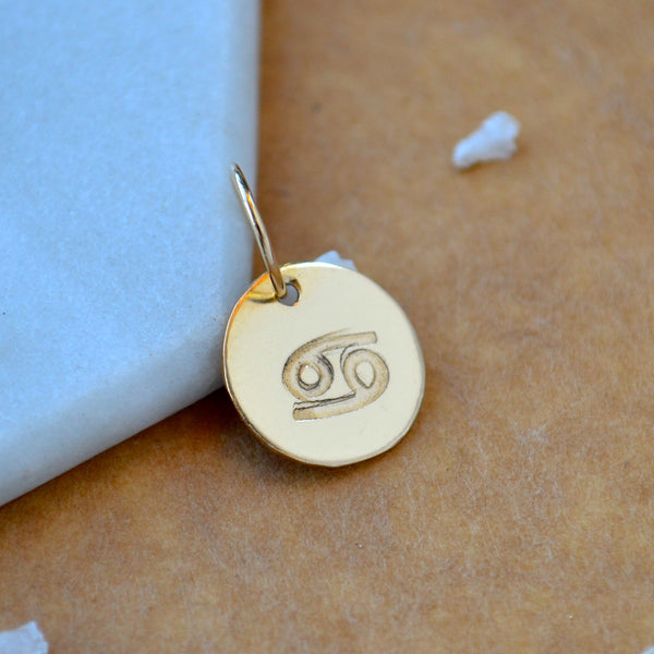 Cancer charm zodiac sign charms astrology pendant zodiac charm gold filled