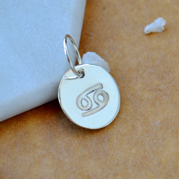 Cancer charm zodiac sign charms astrology pendant zodiac charm silver