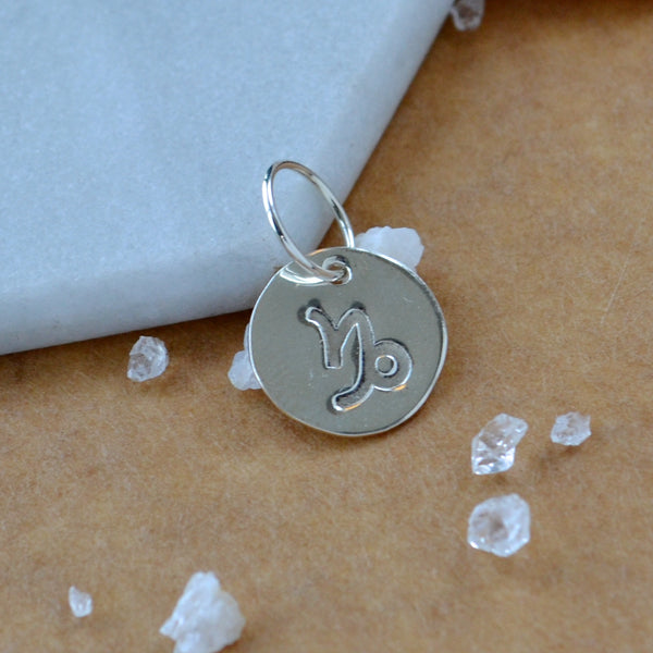 Capricorn charm zodiac sign charms astrology pendant zodiac charm silver