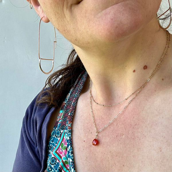 Persimmon Gem Charm - carnelian gemstone charm pendant