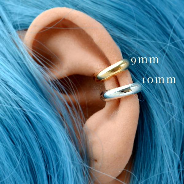 Chubby Ear Cuff -  handmade 3mm wide half round stackable cuff earring