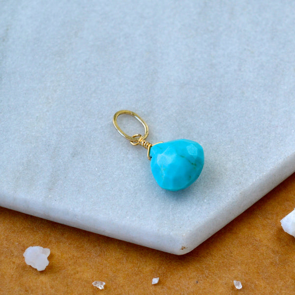 Cozumel Gem Charm - blue turquoise gemstone charm pendant