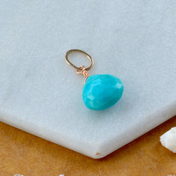 Cozumel Gem Charm - blue turquoise gemstone charm pendant