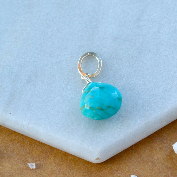 Cozumel Gem Charm - blue turquoise gemstone charm pendant