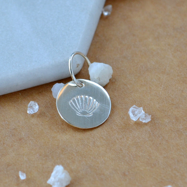 Seashell charm dainty sea shell charms pendant simple beach jewelry silver