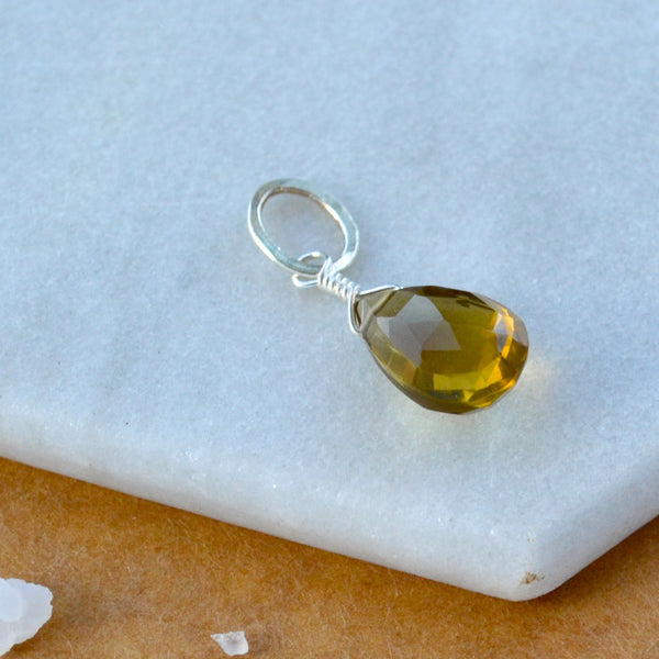 Deadwood Whiskey Quartz gemstone pendant necklace gemstone charm for charm bracelet necklace for charms for necklaces silver ale brown gem pendant