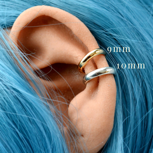 Domed Ear Cuff -  handmade 2mm half round stackable cuff earring