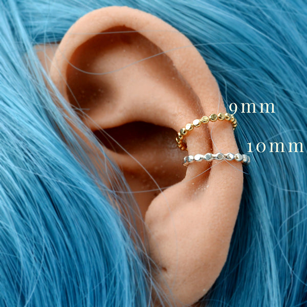 Droplets ear cuff doted line cuff earring beaded earcuffs handmade sustainable jewelry nickel free fake piercing jewelry conch rose gold filled sterling silver