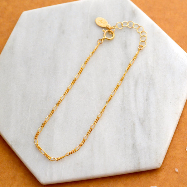 FIGARO CUSTOM CHAIN BRACELET gold filled dainty chain bracelet dainty open link chains waterproof jewelry water proof jewellery nickel free bracelet