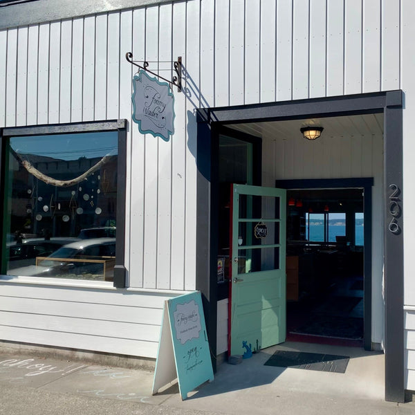 Foamy Wader handmade sustainable jewelry store nautical jewelry made on Whidbey Island delicate custom made jewelry solid 14K gold ring stacking double initial ring ear cuff custom chains