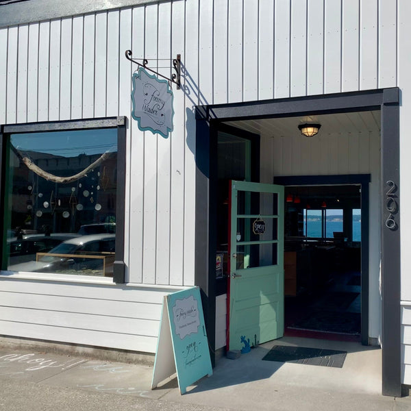 Foamy Wader handmade sustainable jewelry store nautical jewelry made on Whidbey Island delicate custom-made jewelry solid 14K gold ring stacking double initial ring ear cuff custom chain bracelet nose cuffs Seattle area jeweler