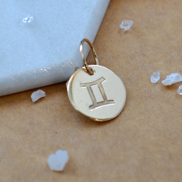 Gemini charm zodiac sign charms astrology pendant zodiac charm gold filled