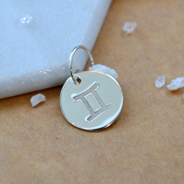 Gemini charm zodiac sign charms astrology pendant zodiac charm silver