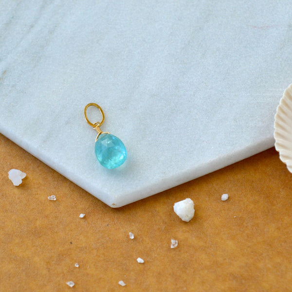 Glacial Waters Teal Apatite gemstone pendant necklace gemstone charm for charm bracelet necklace for charms for necklaces gold filled teal gem pendant