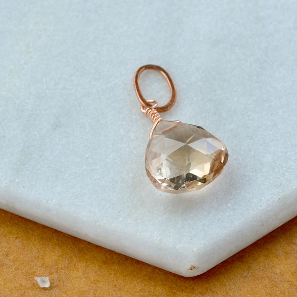 Golden Hour Topaz gemstone pendant necklace gemstone charm for charm bracelet necklace for charms for necklaces rose gold champagne topaz gem pendant