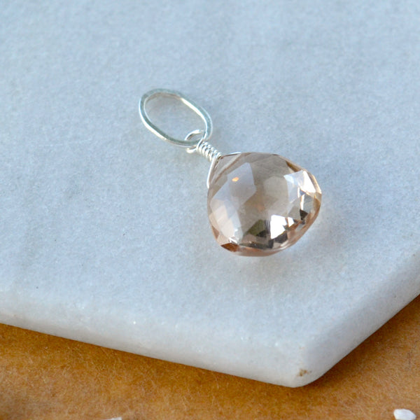 Golden Hour Topaz gemstone pendant necklace gemstone charm for charm bracelet necklace for charms for necklaces silver champagne topaz gem pendant