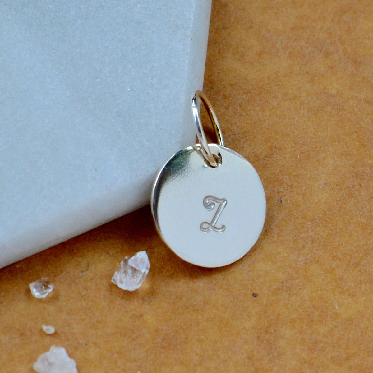 Letter Z Charm - initial charm pendant with letter Z // 4