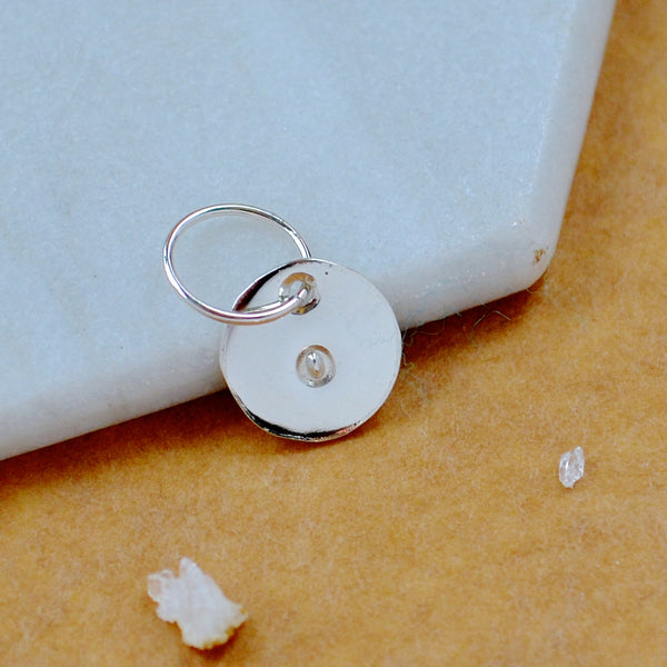 LETTER CHARM, lowercase o initial charms, handmade alphabet circle charm, o letter pendant, simple jewelry, delicate handmade charms, silver letter charm