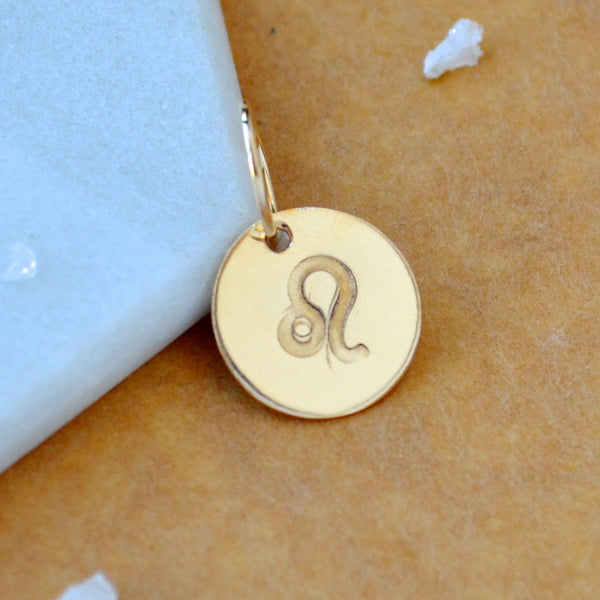 Leo charm zodiac sign charms astrology pendant zodiac charm gold filled