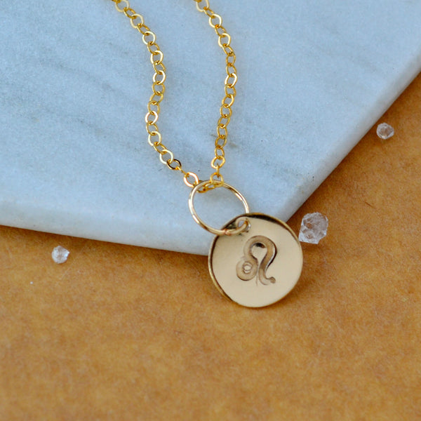 Leo charm zodiac sign charms astrology pendant zodiac charm gold filled on chain