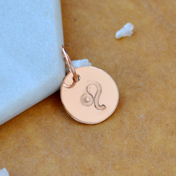 Leo charm zodiac sign charms astrology pendant zodiac charm rose gold filled