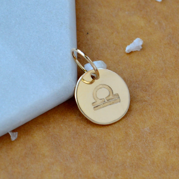 Libra charm zodiac sign charms astrology pendant zodiac charm gold filled