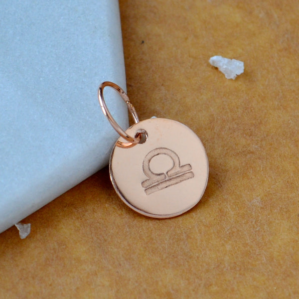 Libra charm zodiac sign charms astrology pendant zodiac charm rose gold filled