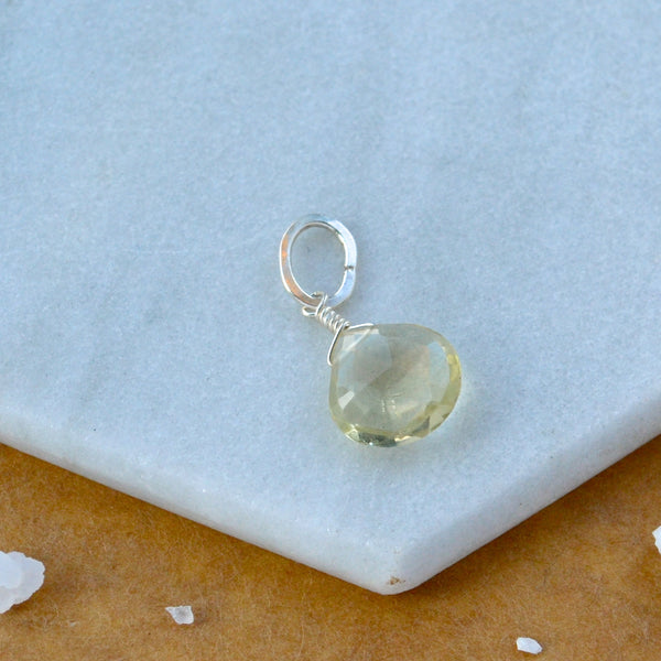 Limoncello Lemon Quartz gemstone pendant necklace gemstone charm for charm bracelet necklace for charms for necklaces silver yellow gem pendant