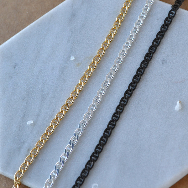 Marine Chain thick anchor chains custom bracelet anklet necklace oval link chain hand made to order