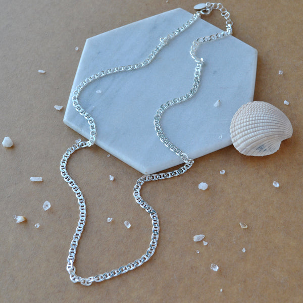 Marine Chain thick anchor chains custom made necklace oval link chain hand made to order anchor chain sterling silver