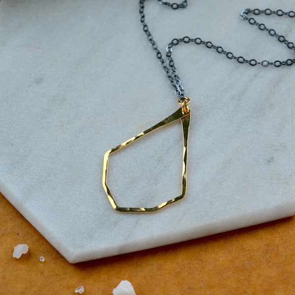 Never apart necklace geometric teardrop pendant half heart necklace best friend split heart jewelry mixed metal gold and black silver teardrop necklace