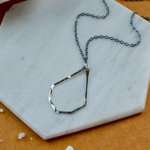 Never apart necklace geometric teardrop pendant half heart necklace best friend split heart jewelry mixed metal silver and black silver teardrop necklace