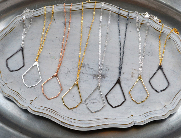 Never Apart Necklace - geometric teardrop split heart best friend necklace