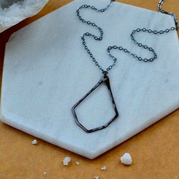 Never apart necklace geometric teardrop pendant half heart necklace best friend split heart jewelry black oxidized silver teardrop necklace