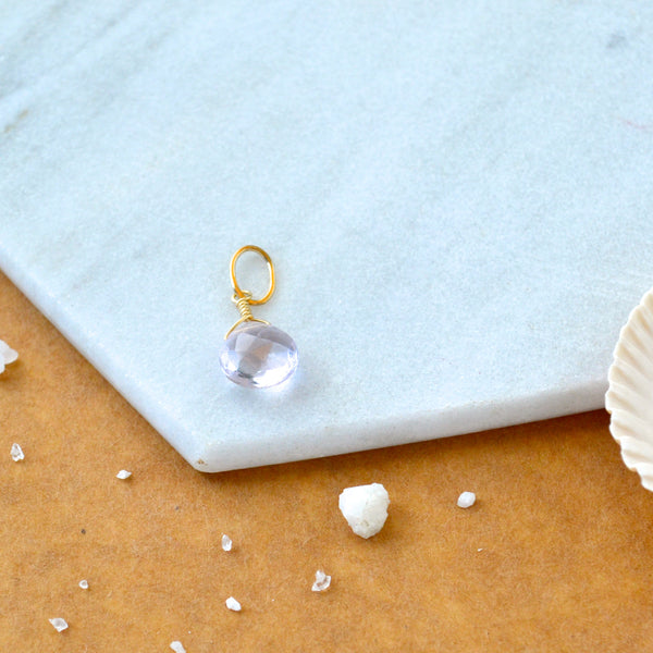 Pink Sky Pink Amethyst gemstone pendant necklace gemstone charm for charm bracelet necklace for charms for necklaces 14K gold pink gem pendant