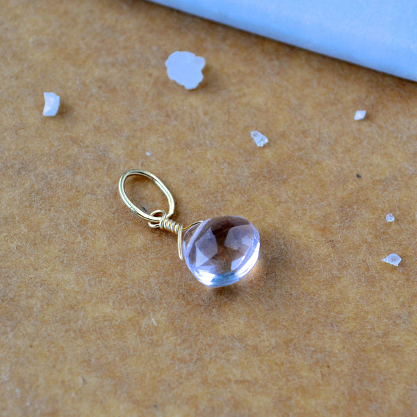 Pink Sky Pink Amethyst gemstone pendant necklace gemstone charm for charm bracelet necklace for charms for necklaces gold filled pink gem pendant