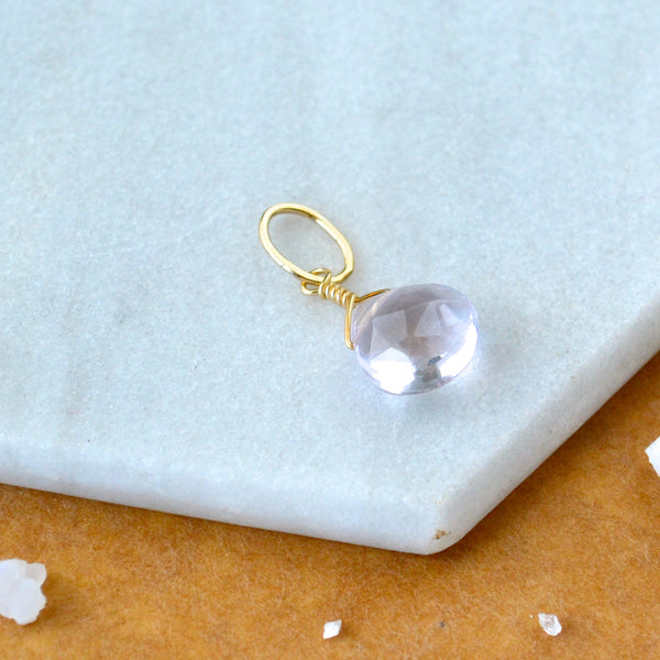 Pink Sky Pink Amethyst gemstone pendant necklace gemstone charm for charm bracelet necklace for charms for necklaces gold pink gem pendant