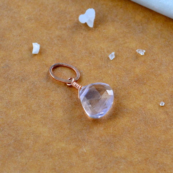 Pink Sky Pink Amethyst gemstone pendant necklace gemstone charm for charm bracelet necklace for charms for necklaces rose gold filled pink gem pendant