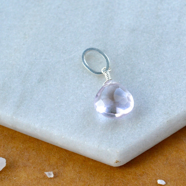 Pink Sky Pink Amethyst gemstone pendant necklace gemstone charm for charm bracelet necklace for charms for necklaces silver pink gem pendant