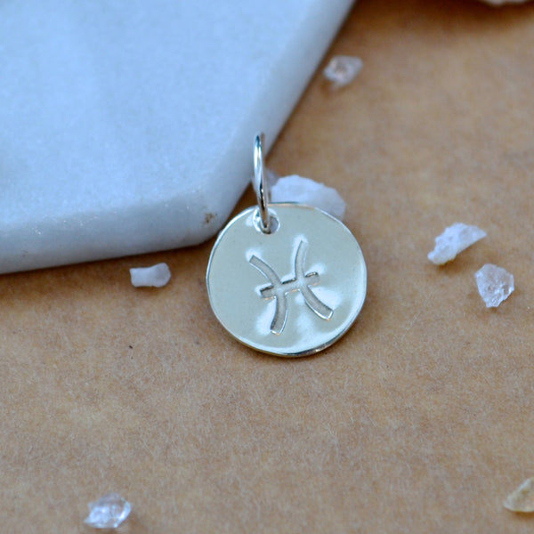 Pisces charm zodiac sign charms astrology pendant zodiac charm silver