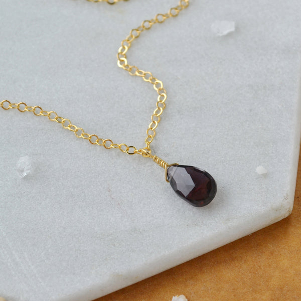 Plum Necklace - spinel necklace grey purple gemstone solitaire