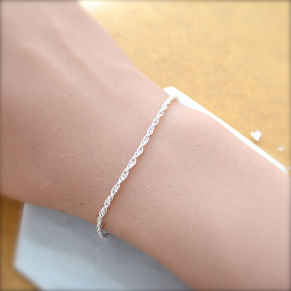 ROPE CUSTOM CHAIN BRACELET silver twisted rope chain bracelet dainty bracelet chains waterproof jewelry