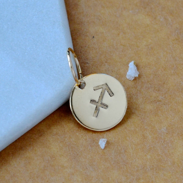 Sagittarius charm zodiac sign charms astrology pendant zodiac charm gold filled