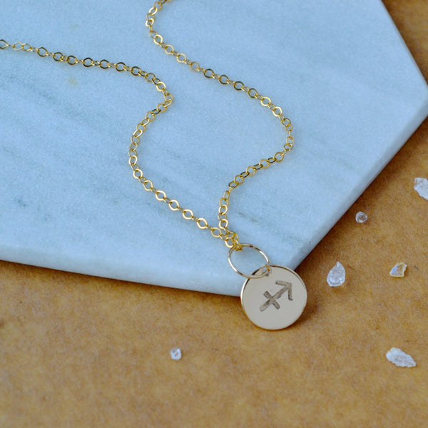 Sagittarius  charm zodiac sign charms astrology pendant zodiac charm gold filled on chain