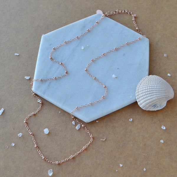 Satellite chain necklace dainty chains floating bead chain necklaces rose gold filled handmade custom chains plus size jewelry sustainable