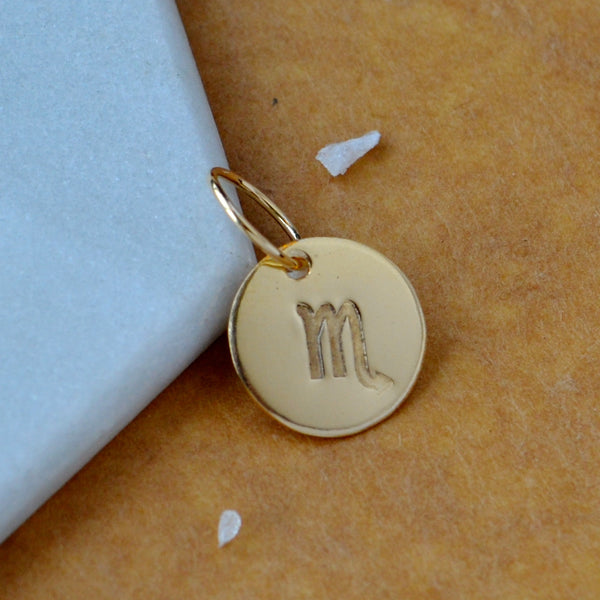 Scorpio charm zodiac sign charms astrology pendant zodiac charm gold filled