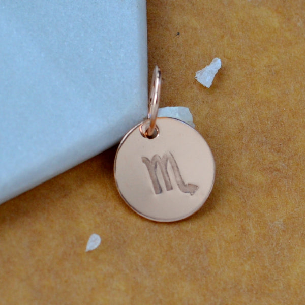 Scorpio charm zodiac sign charms astrology pendant zodiac charm rose gold filled